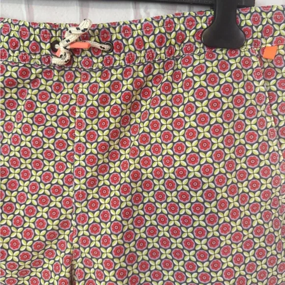 Psycho Bunny Red and Green Patterned Swim Shorts - Picture 5 of 8